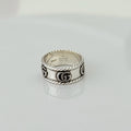 Gucci GG Marmont 925 Sterling Silver 9mm Logo Ring Women’s Size 17, UK Q, EU 57