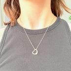 Tiffany & Co. Elsa Peretti Spain Sterling Silver 925 Small Open Heart Pendant Necklace 18 Inches