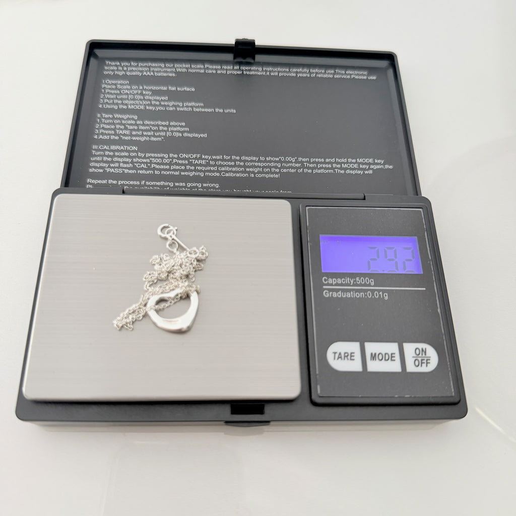 Tiffany & Co. Elsa Peretti Spain Sterling Silver 925 Small Open Heart Pendant Necklace 18 Inches
