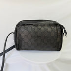 Vintage Gucci Black GG Monogram Canvas/Leather Small Crossbody Handbag