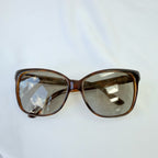 Authentic Gucci Cat Eye Tortoiseshell Brown Polarised GG Fabric Sunglasses