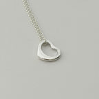 Tiffany & Co. Elsa Peretti Spain Sterling Silver 925 Small Open Heart Pendant Necklace 18 Inches