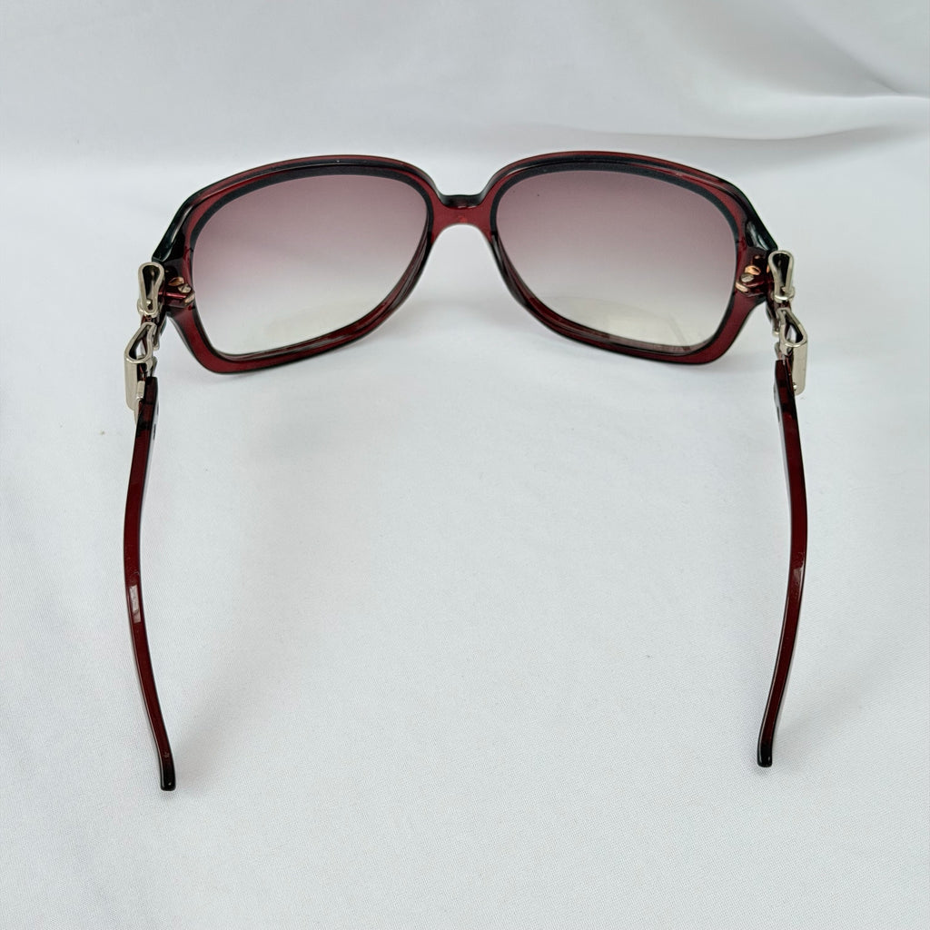 Vintage Gucci GG 3006/S "Queen Bow" Buckle Oversized Butterfly Burgundy sunglasses