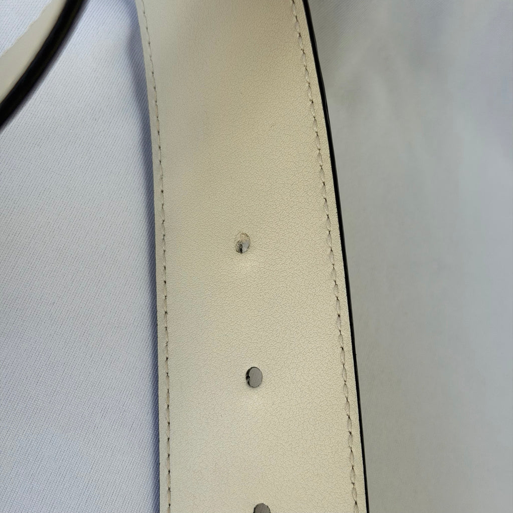 Gucci GG Marmont 24k Gold Buckle Cream Leather Belt 4cm 85cm 34” 400593