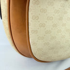 Vintage Gucci GG Supreme Monogram Small Leather Coated Canvas Beige Tan Cream Crossbody Turn Lock Handbag