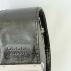 Gucci 7800L Women's Quartz Watch Black Leather Rectangular With Packaging 19cm