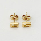 Authentic Rare Gucci 18K Yellow Gold 750 Square G Stud Women’s Earrings