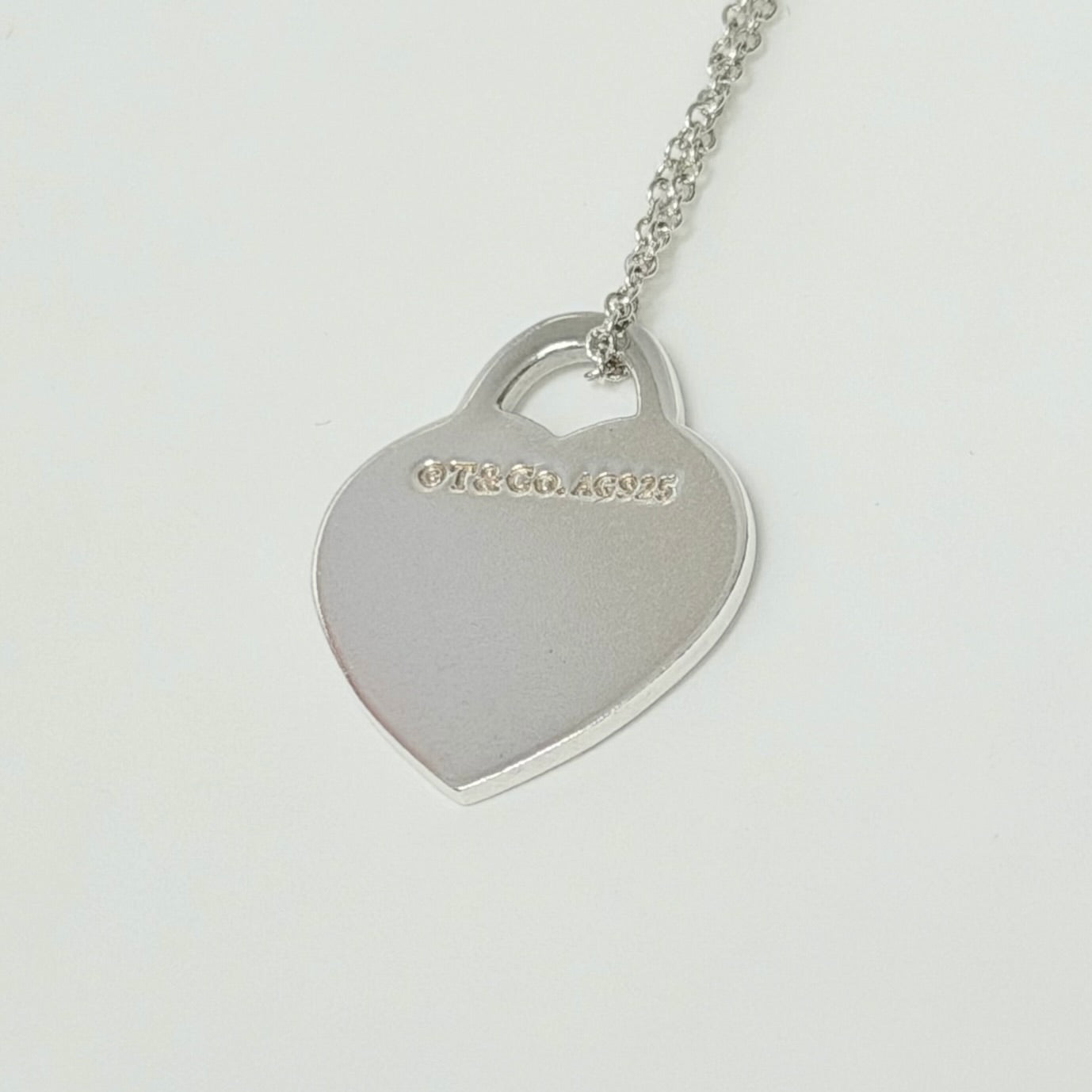 Authentic Tiffany & Co. Return to Tiffany Small Heart Women's Necklace 925 Sterling Silver 16.5 inches