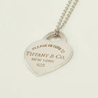 Authentic Tiffany & Co. Return to Tiffany Small Heart Women's Necklace 925 Sterling Silver 16.5 inches