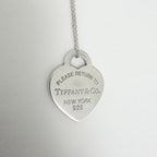 Tiffany&Co. Return to Tiffany Medium Heart Women's Necklace Silver 925 Sterling 19 inches With Pouch
