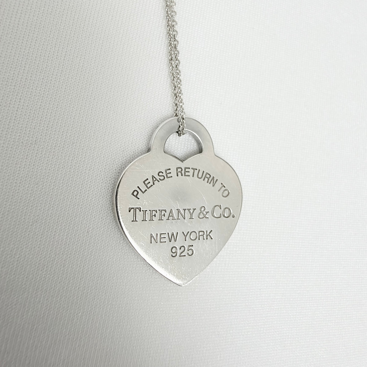 Tiffany&Co. Return to Tiffany Medium Heart Women's Necklace Silver 925 Sterling 19 inches With Pouch