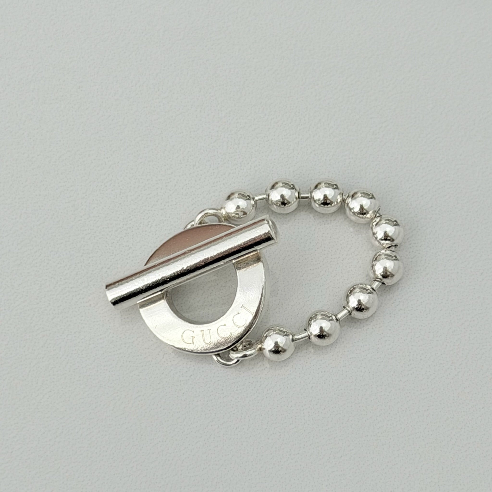 Authentic Gucci Vintage Hoop Boule Sterling Silver 925 Women’s Ring Size 16, UK P, EU 56