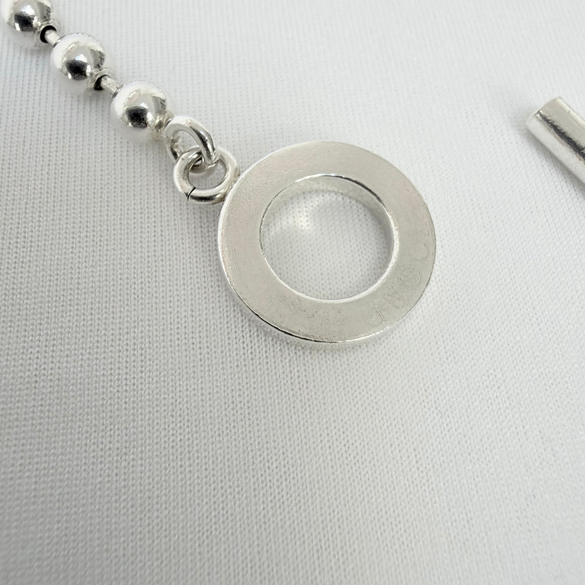 Gucci Vintage Boule Popcorn Bracelet T Bar Toggle Fastening Sterling Silver 925 Women 18cm With Pouch