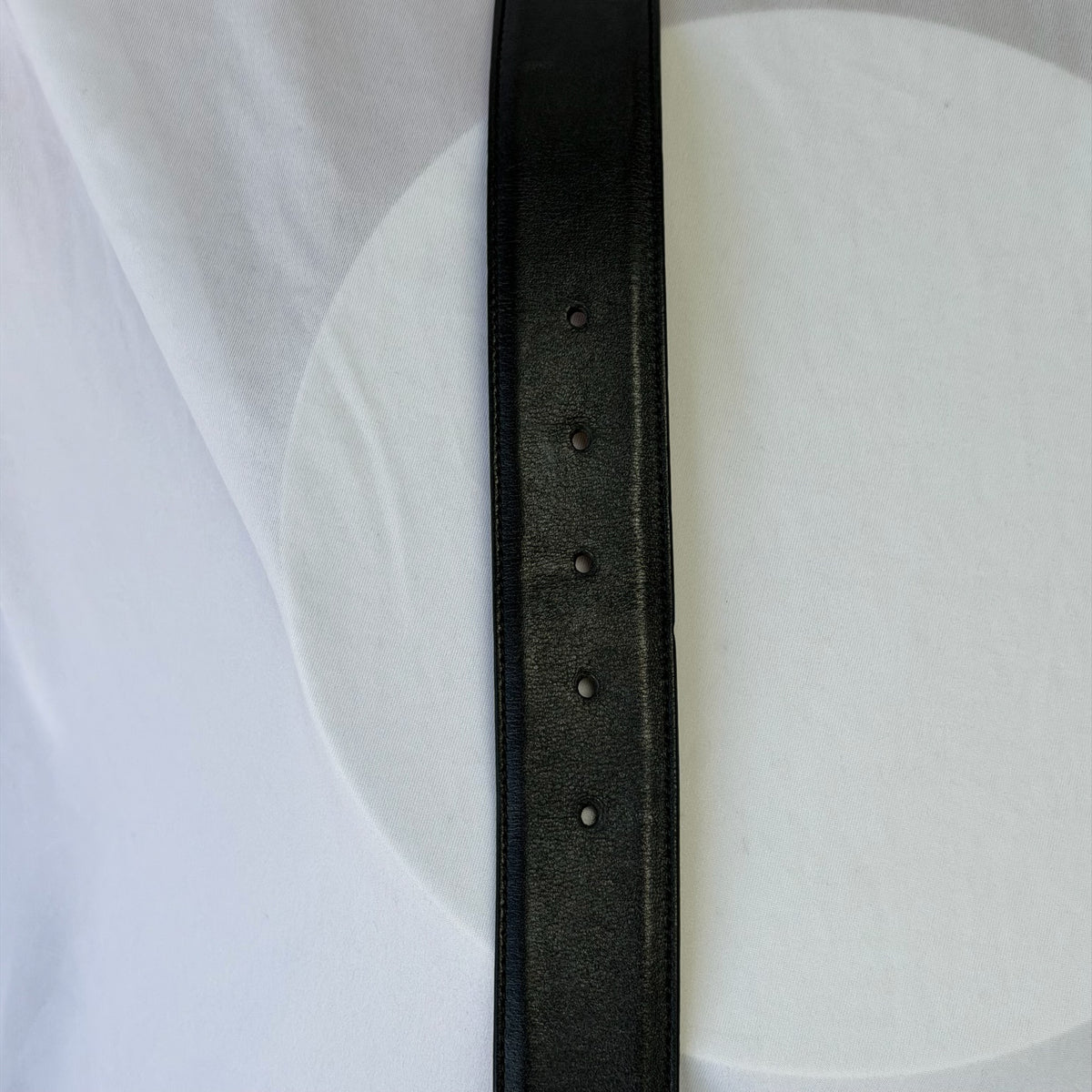 Gucci Interlocking G 24K Gold Plated Black Leather Belt 3.5cm width 36” 370543