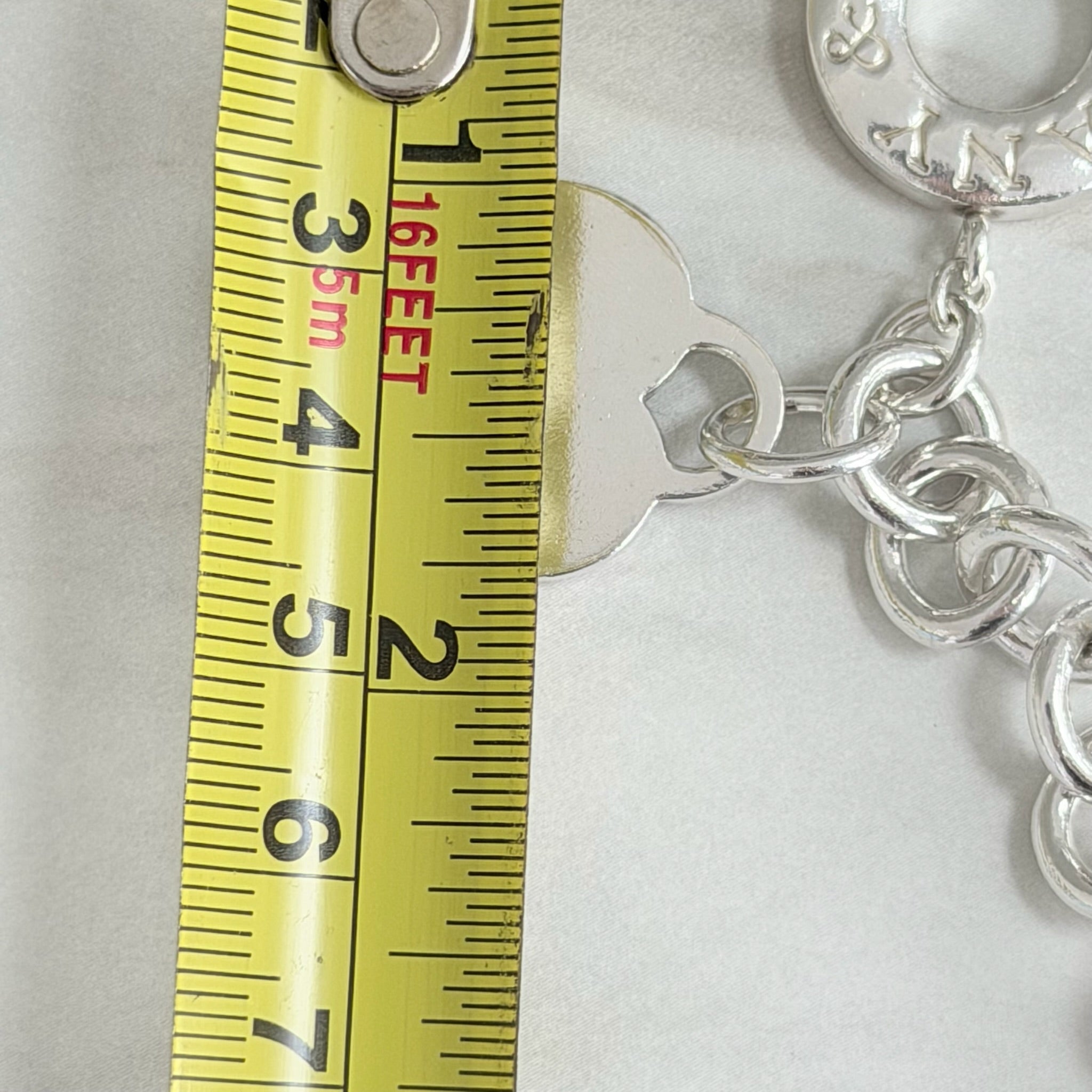 Authentic Vintage Tiffany & Co. Sterling Silver 925 Toggle Heart Pendant Bracelet With Pouch 21cm