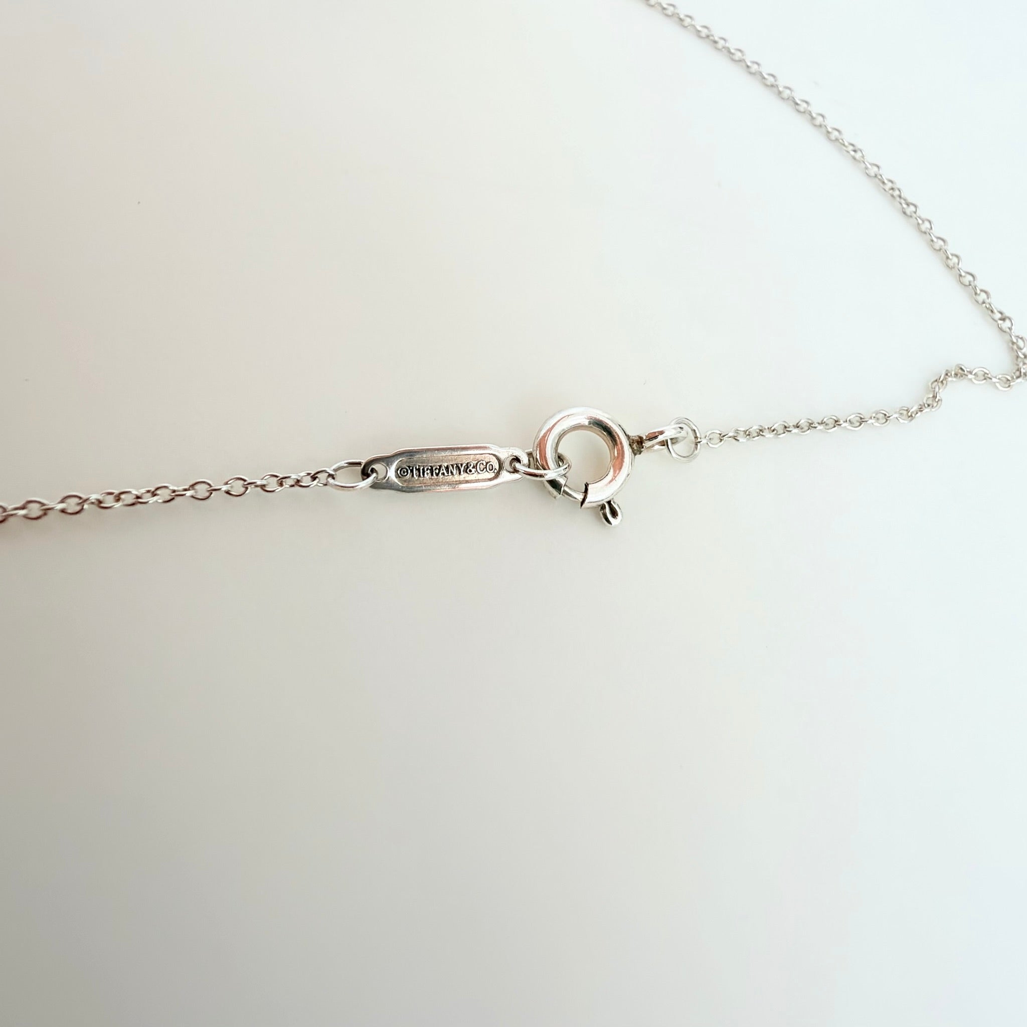Tiffany & Co. Return to Mini Double Blue Heart Women's Necklace 18 Inches Sterling Silver 925 With Packaging