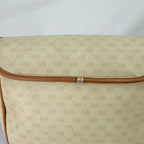 Vintage Gucci GG Supreme Monogram Small Leather Coated Canvas Beige Tan Cream Crossbody Turn Lock Handbag
