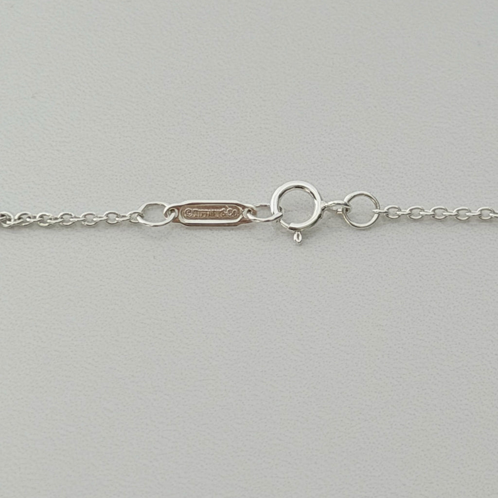 Tiffany & Co. Elsa Peretti Spain Sterling Silver 925 Small Open Heart Pendant Necklace 18 Inches