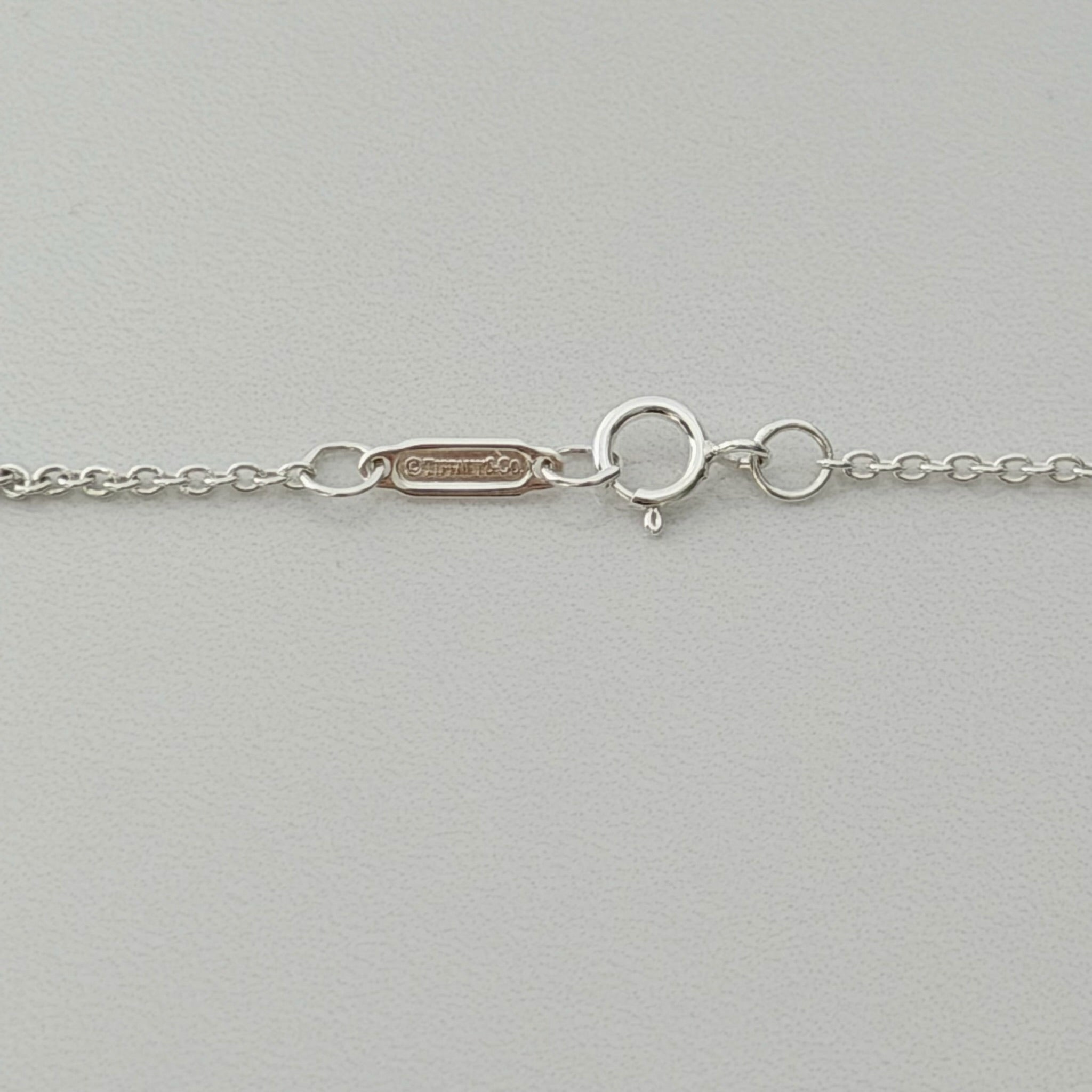 Tiffany & Co. Elsa Peretti Spain Sterling Silver 925 Small Open Heart Pendant Necklace 18 Inches