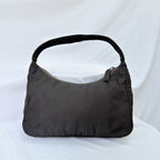 Prada Vintage Tessuto Black Nylon Re-edition 2000 Mini Hobo Zip Handbag