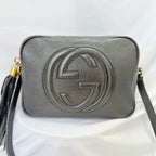 Gucci Black Grained Leather Soho Disco Small Women’s Crossbody Shoulder Handbag. Repaired