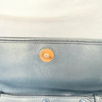 Gucci Authentic Vintage Navy Beige Gold Leather Micro GG Supreme Women’s Crossbody Bag