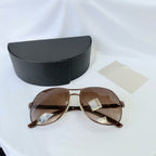 Prada Pilot Bronze Gold Brown tortoiseshell Women’s Designer Sunglasses With Case