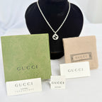 Gucci Interlocking GG Pendant Sterling Silver 925 Necklace 19 Inches With Packaging