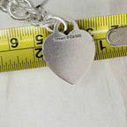 Authentic Vintage Tiffany & Co. Sterling Silver 925 Toggle Heart Pendant Choker Necklace With Pouch 16 inches