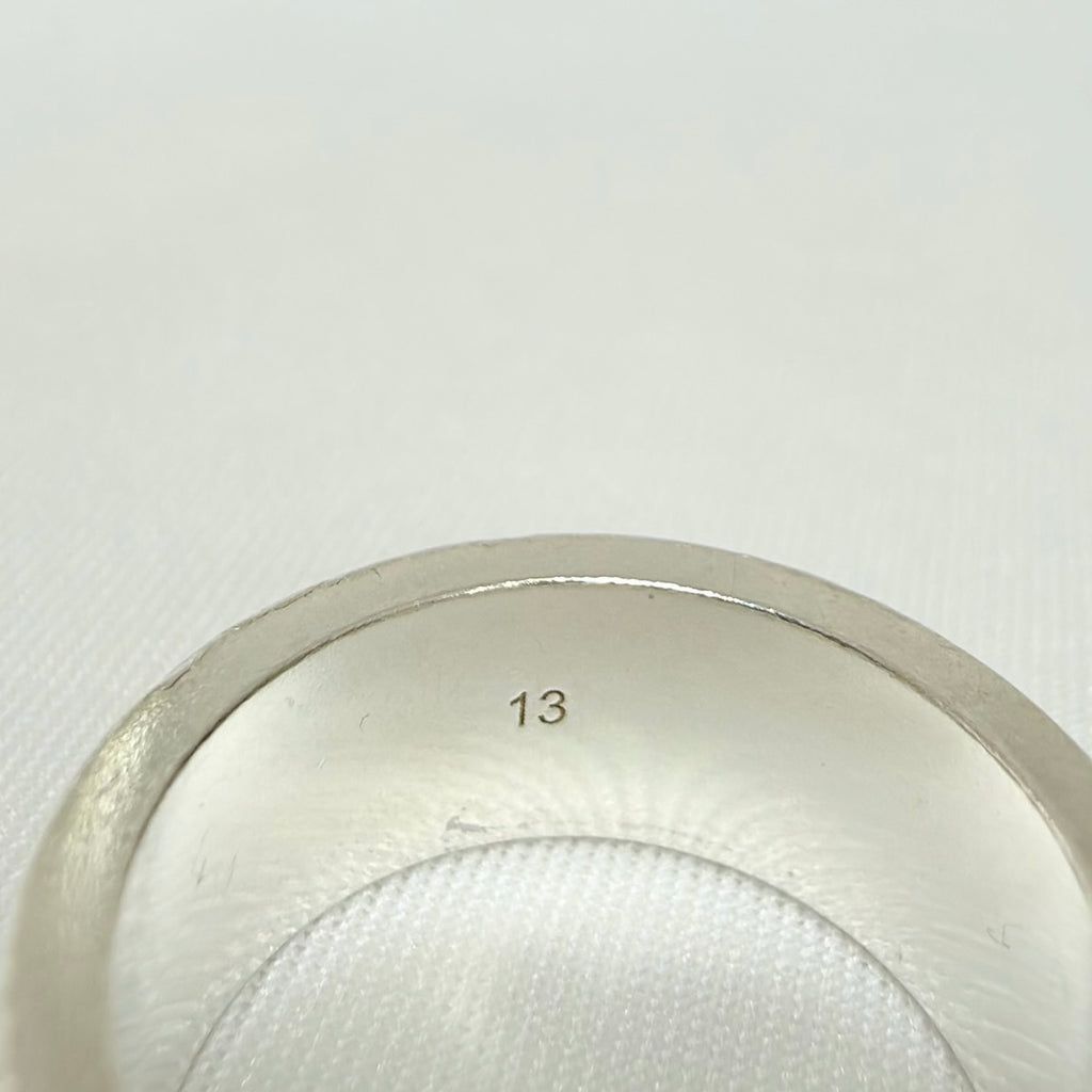 Gucci Sterling Silver 925 Wide 12mm Band Trademarked Ring Size 13, UK M/N, EU 53