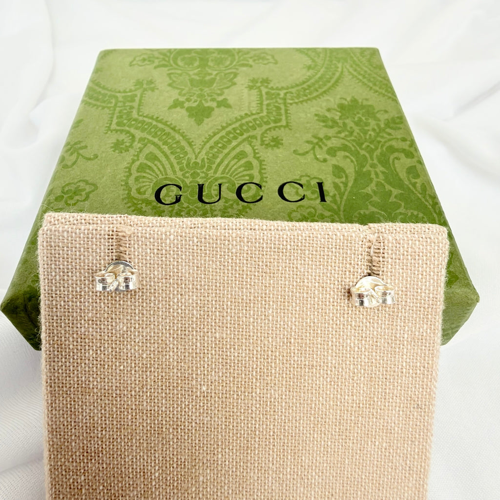 Gucci Butterfly Stud Sterling Silver 925 Women's Earrings With Packaging