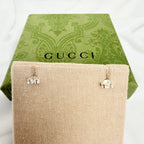 Gucci Butterfly Stud Sterling Silver 925 Women's Earrings With Packaging