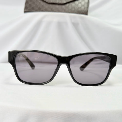 Authentic Gucci Black Silver Cat Eye Square Lens Unisex Sunglasses With Case