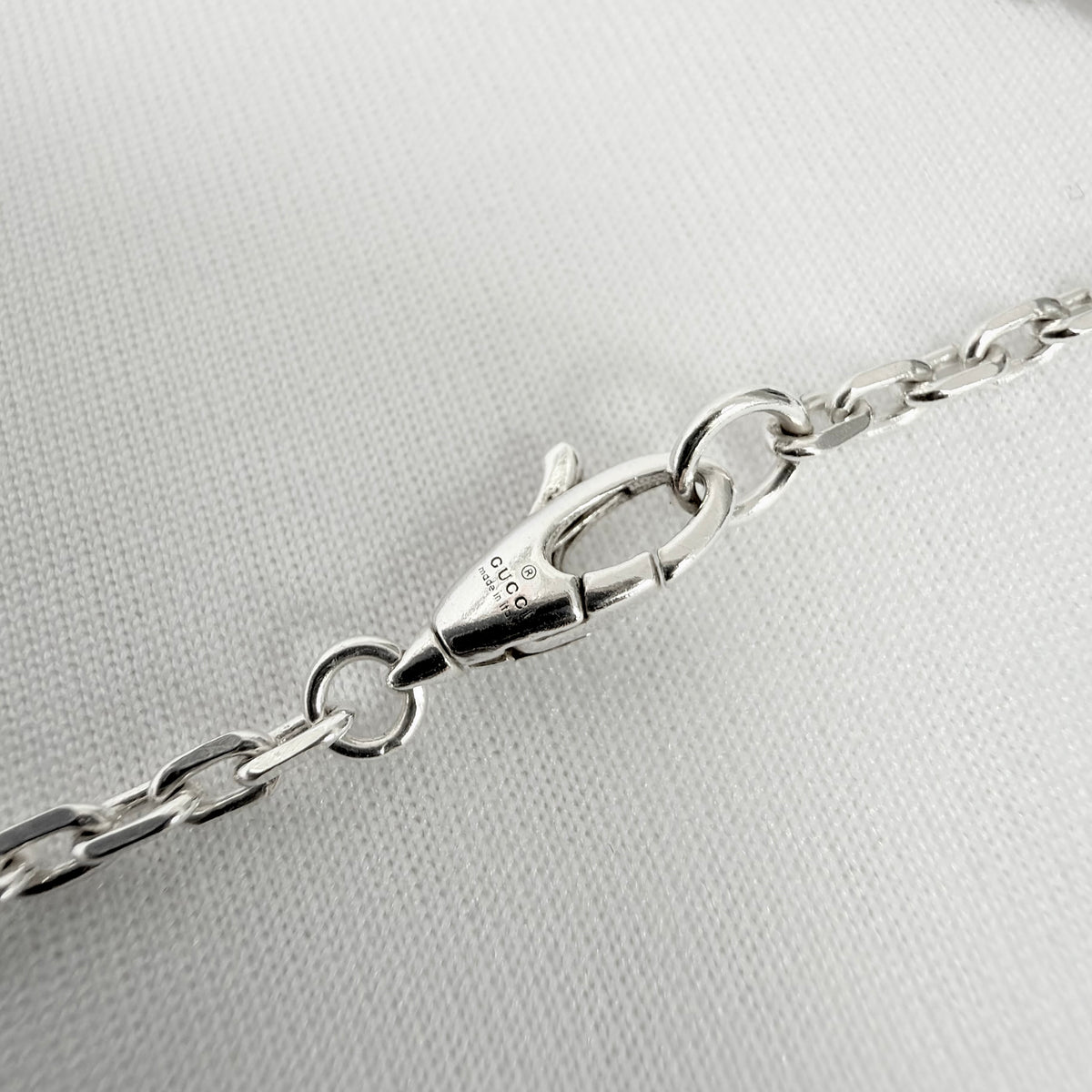 Gucci Interlocking GG Pendant Sterling Silver 925 Necklace 19 Inches With Packaging