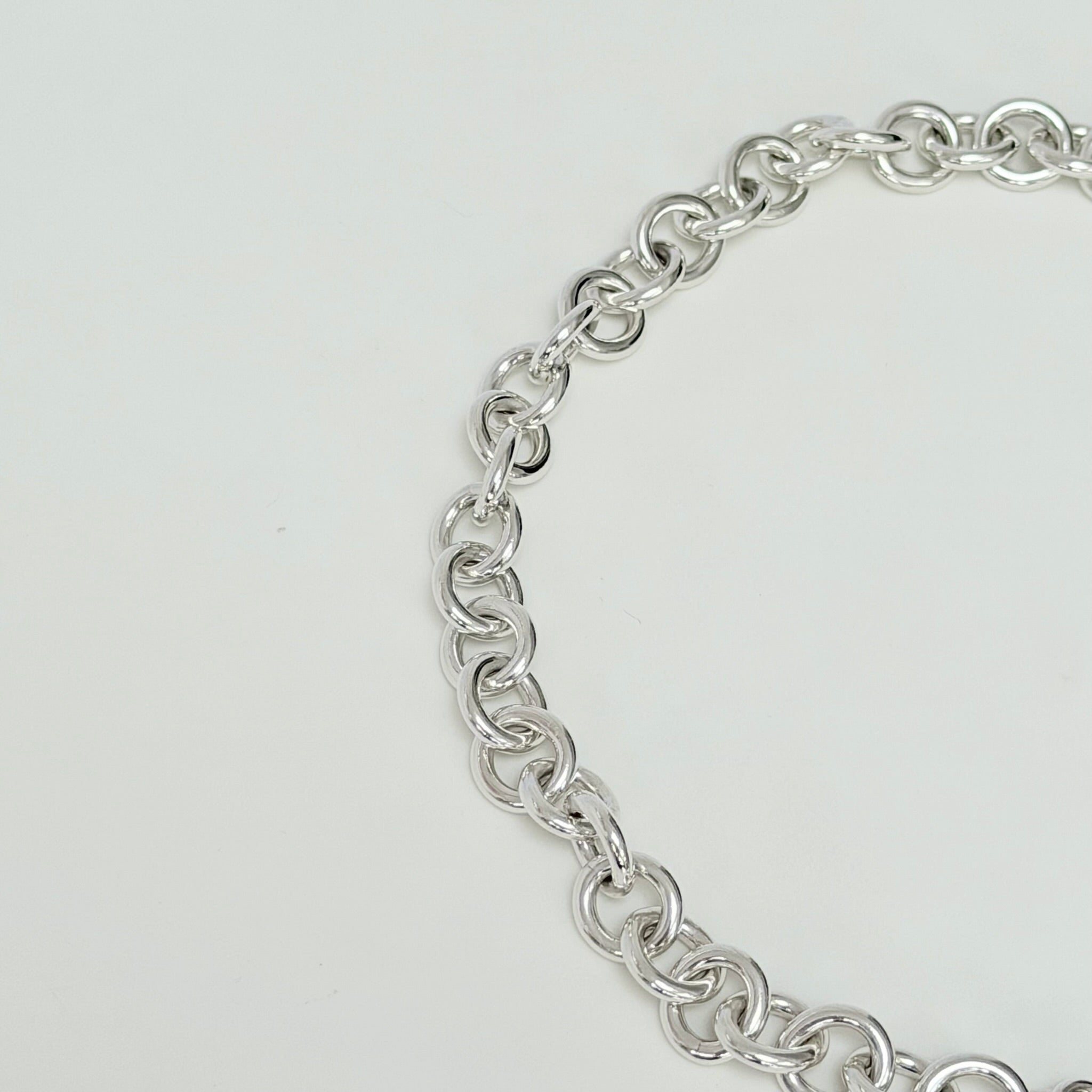 Authentic Vintage Tiffany & Co. Sterling Silver 925 Toggle Heart Pendant Choker Necklace With Pouch 15 Inches