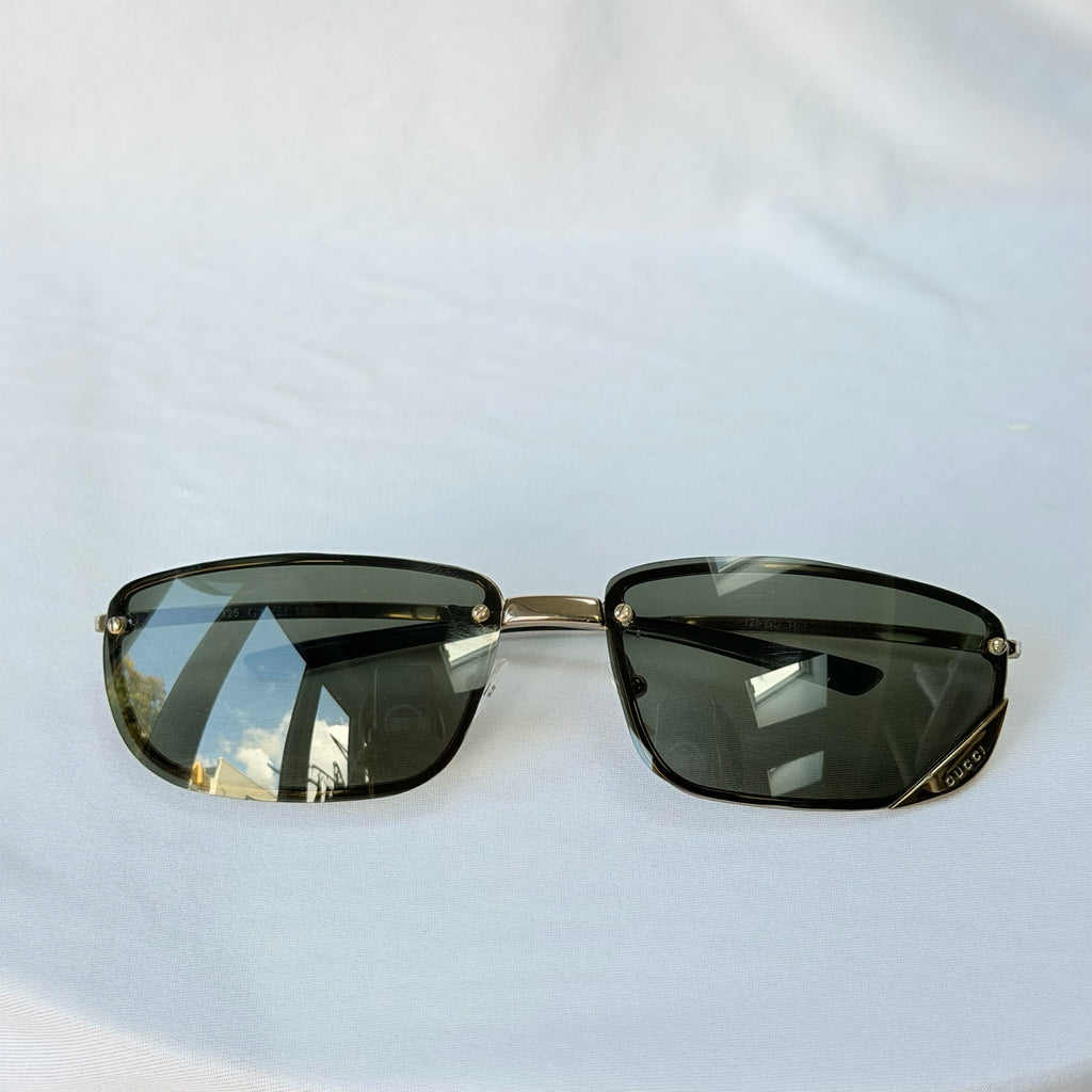 Vintage Y2K Gucci GG 1691/S Polarised UV400 Rectangular Green/Gold Sunglasses With Case