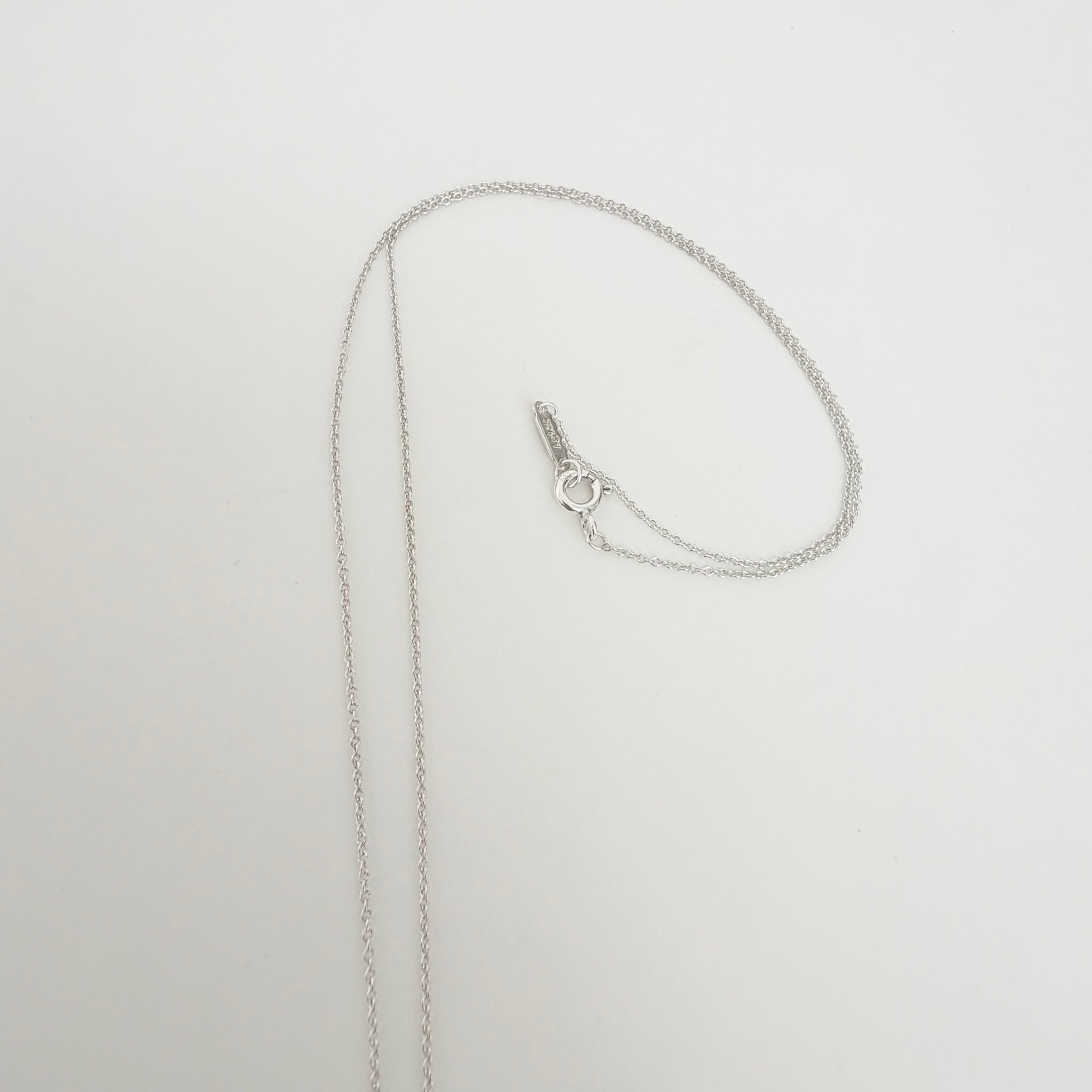 Tiffany & Co. Return to Mini Double Blue Heart Women's Necklace 19 Inches Sterling Silver 925
