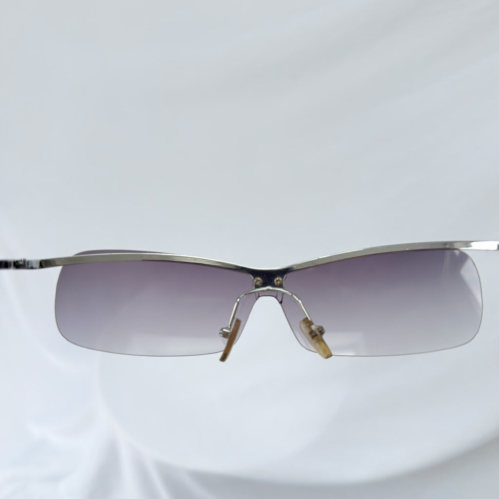 Chanel 4043 Wrap Rimless Vintage Grey Silver Sunglasses