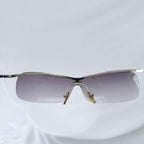 Chanel 4043 Wrap Rimless Vintage Grey Silver Sunglasses