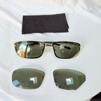 Vintage Y2K Gucci GG 1691/S Polarised UV400 Rectangular Green/Gold Sunglasses With Case