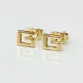 Authentic Rare Gucci 18K Yellow Gold 750 Square G Stud Women’s Earrings