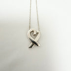 Tiffany & Co. Sterling Silver 925 Paloma Picasso Loving Heart Pendant 16 Inches Necklace With Packaging