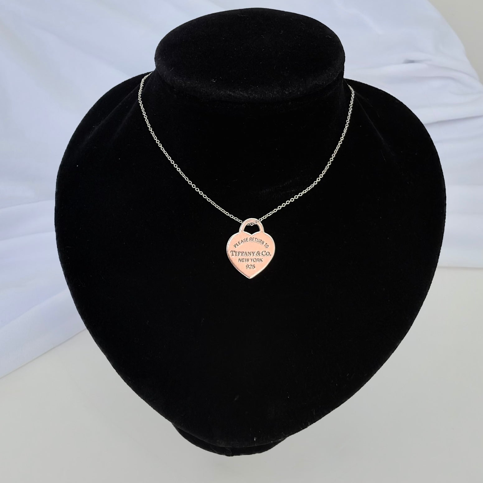 Tiffany & Co. Return to Tiffany Small Heart Women's Necklace 925 Sterling Silver 17.5 Inches