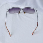 Chanel 4043 Wrap Rimless Vintage Grey Silver Sunglasses