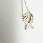 Tiffany & Co. Sterling Silver 925 Paloma Picasso Loving Heart Pendant 16 Inches Necklace With Packaging