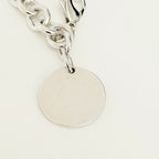 Authentic Tiffany & Co. Sterling Silver 925 Chunky Chain Large Round Tag Disc Bracelet 7.5 Inches With Packaging