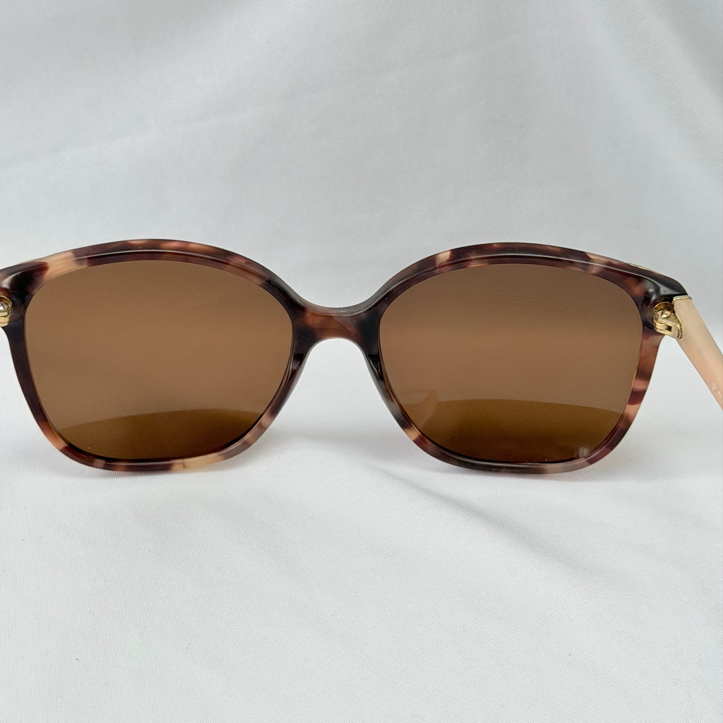 Prada Cat Eye Square Metal Corners Women's Sunglasses Pink Tortoiseshell SPR 01O polarised