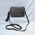 Gucci Black Grained Leather Soho Disco Small Women’s Crossbody Shoulder Handbag. Repaired