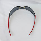Vintage Prada Wrap Shield Red, Silver & Black Unisex Sunglasses SPR 54G With Case