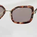Prada PR 57US Catwalk Cinema Red Tortoiseshell Irregular Oversized Square Sunglasses